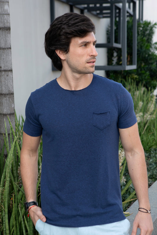 Camiseta Pocket - Marinho