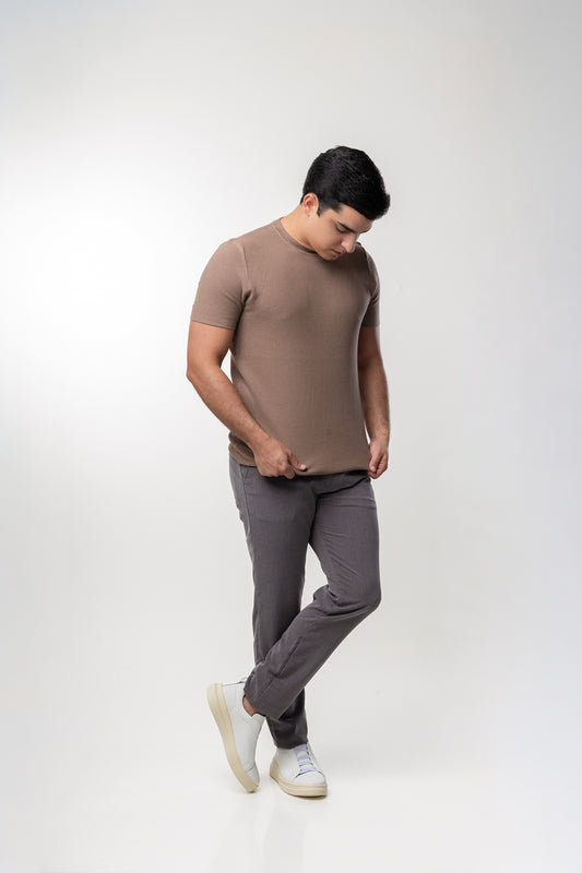 Camiseta Tricot - Marrom