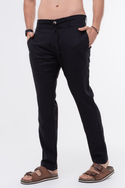 Calça Linho Capri - Preta