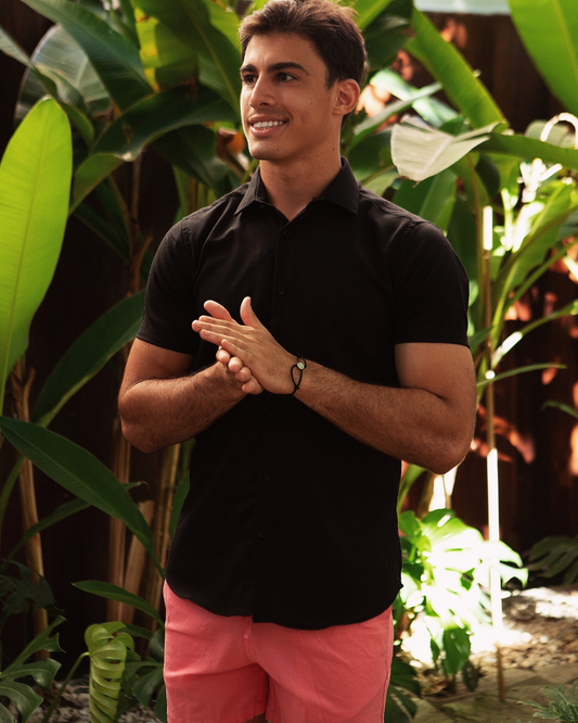 Short Linho c/ Elastano - Rosa