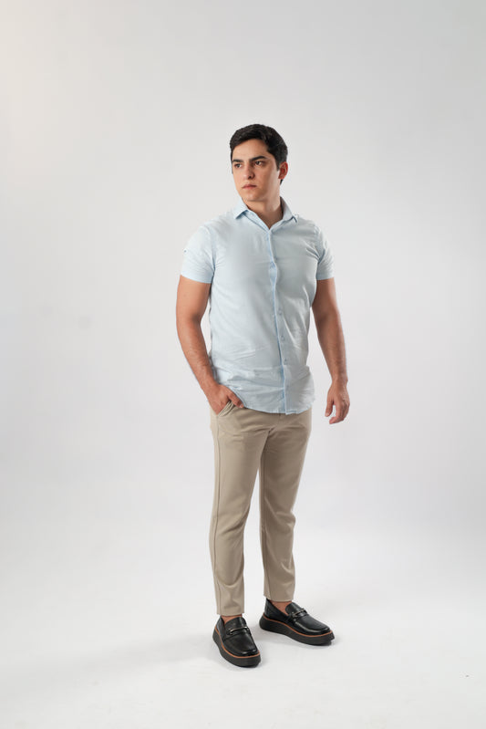 Camisa M/C Oxford - Azul Claro