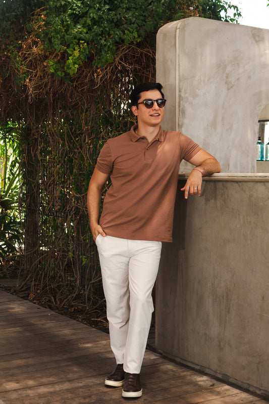 Camisa Polo Basic - Marrom