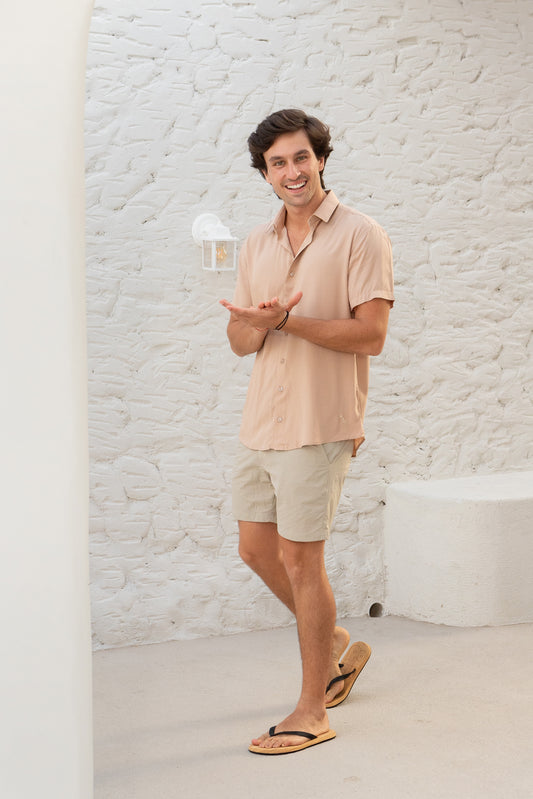 Camisa M/C Viscose - Bege