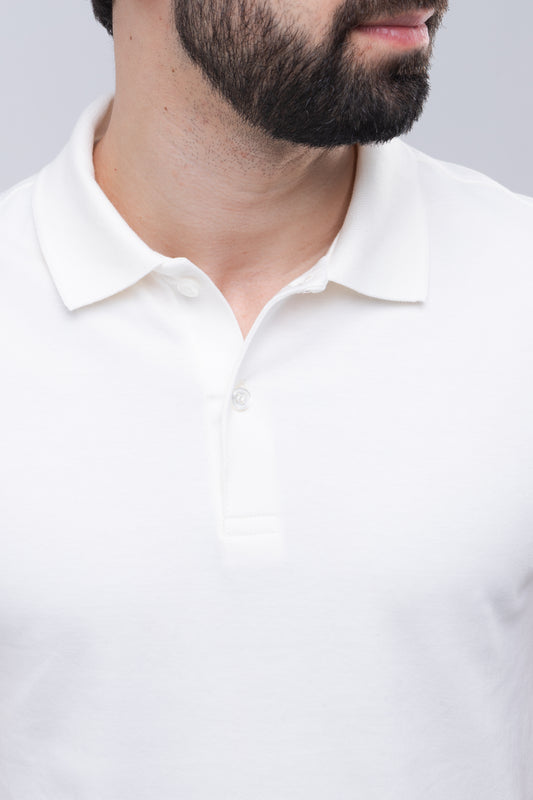 Camisa Polo Gold - Off White