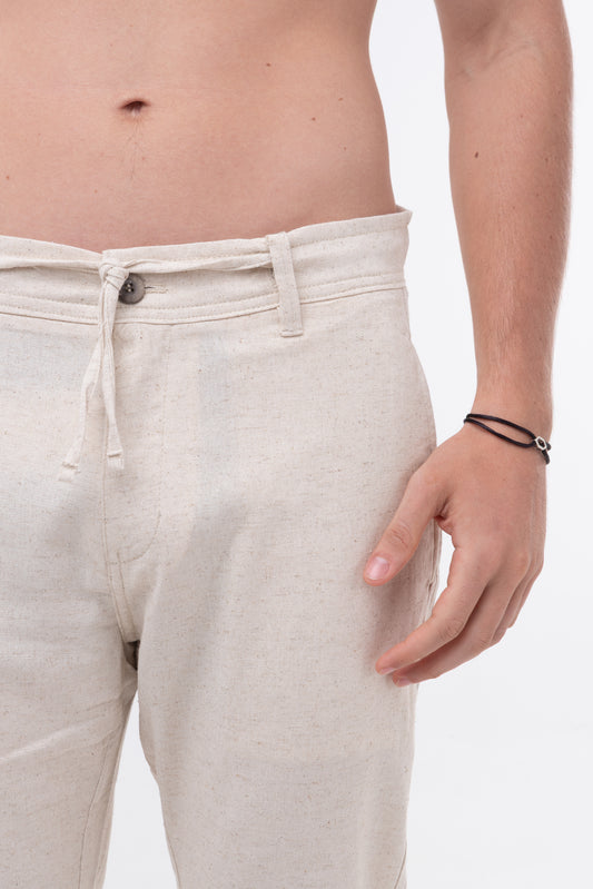 Calça Linho Capri - Natural
