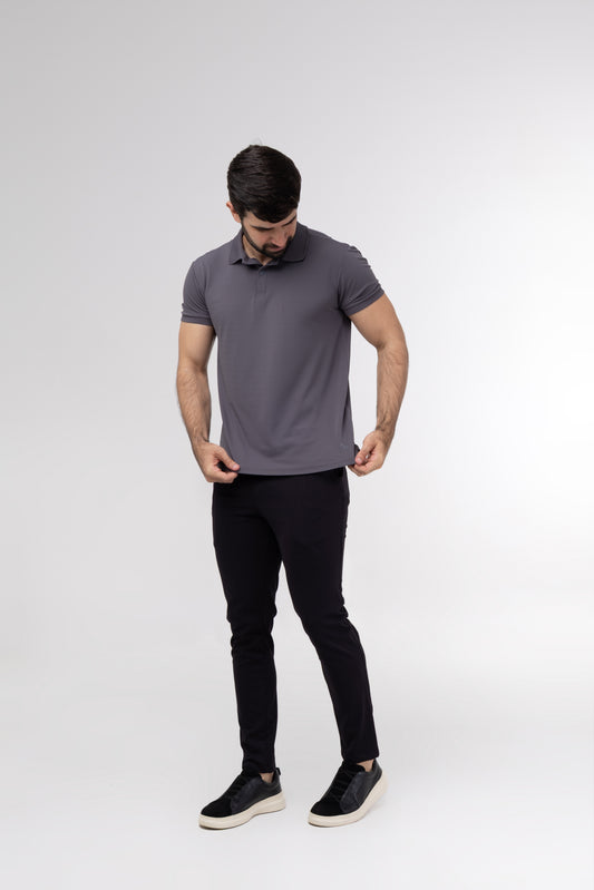Camisa Polo Tech - Chumbo