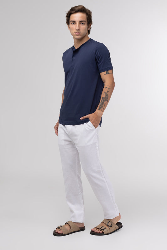 Calça Linho Elástico - Branco