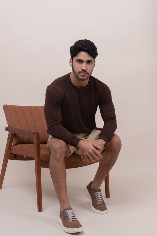 Camiseta M/L Viena - Marrom