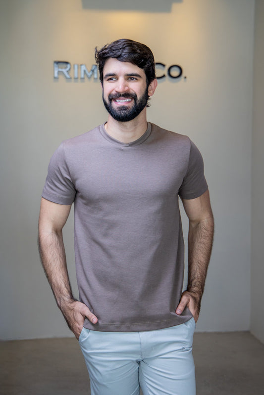 Camiseta Alfaiatti - Marrom Claro