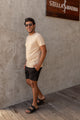 Camiseta Linho - Listra Marrom