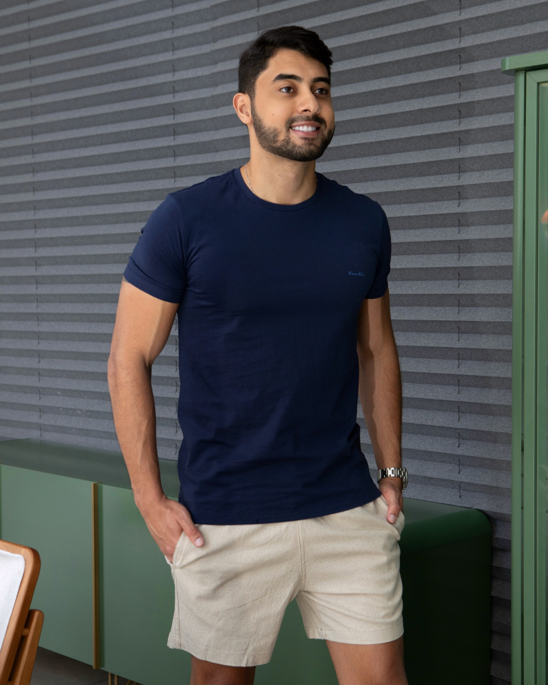 Short Linho c/ Elastano - Areia