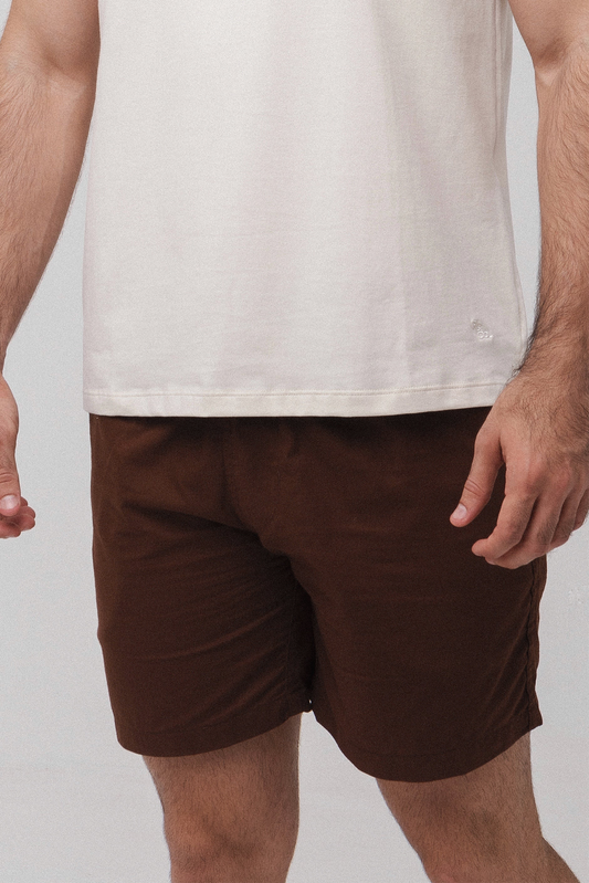 Short Linho c/ Elastano - Marrom