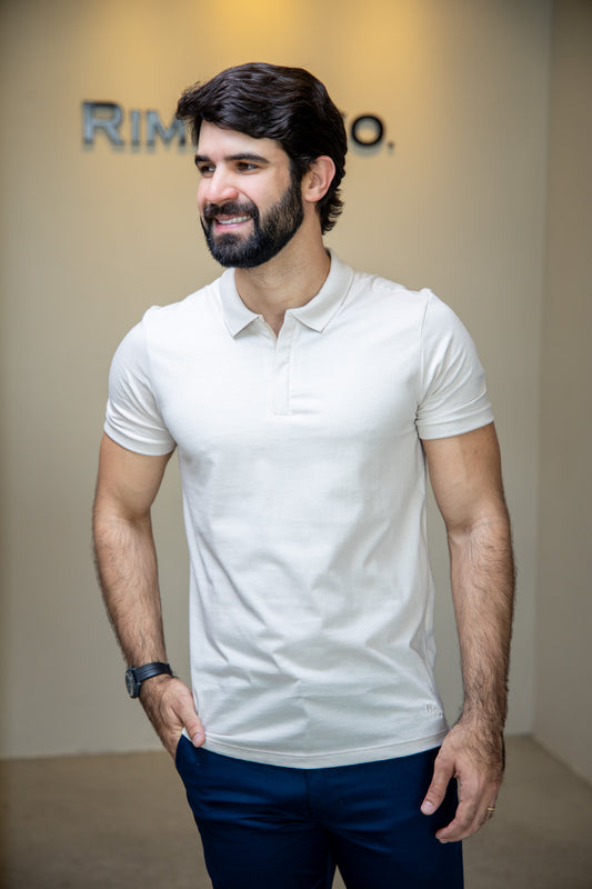 Camisa Polo Zíper - Bege