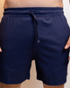 Short Linho c/ Elastano - Azul Marinho