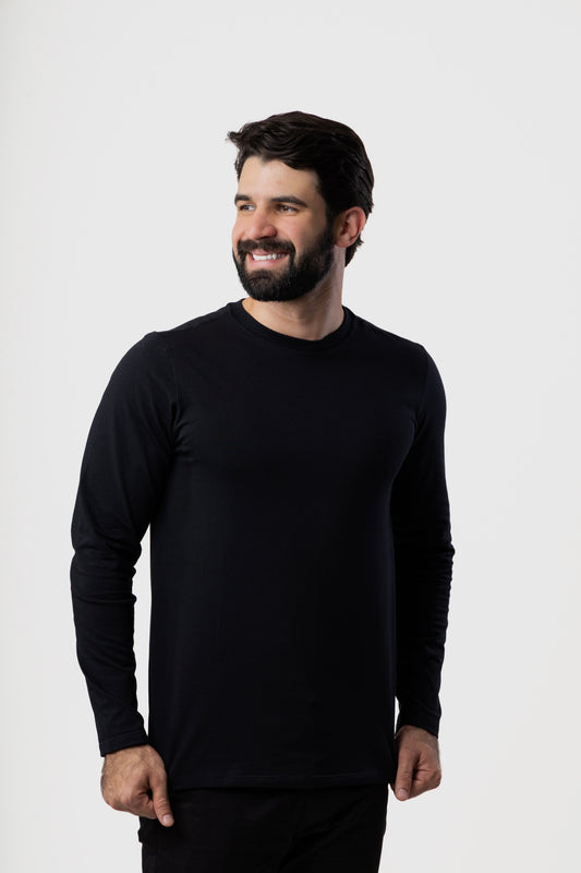 Camiseta M/L Cotton - Preta