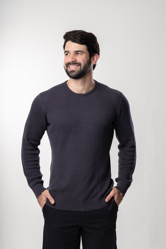 Tricot Gola Careca - Chumbo