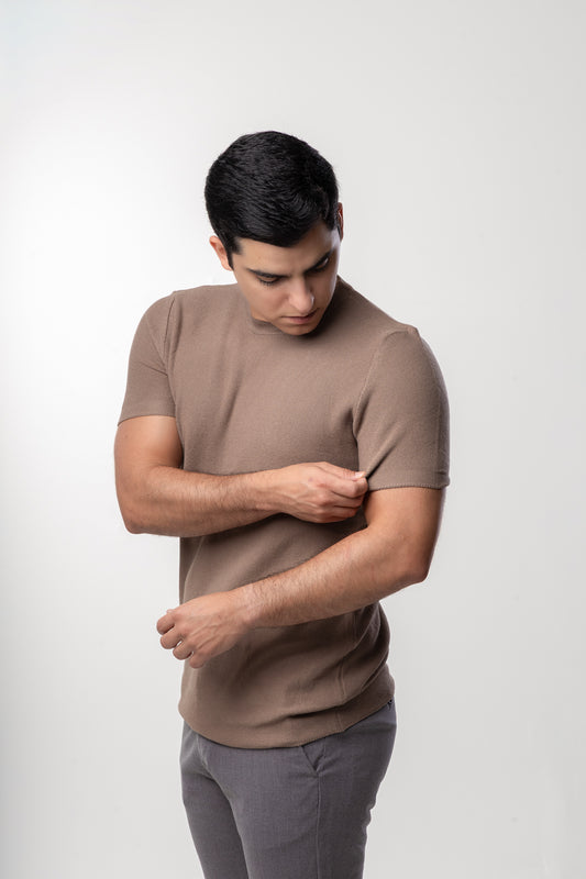 Camiseta Tricot - Marrom