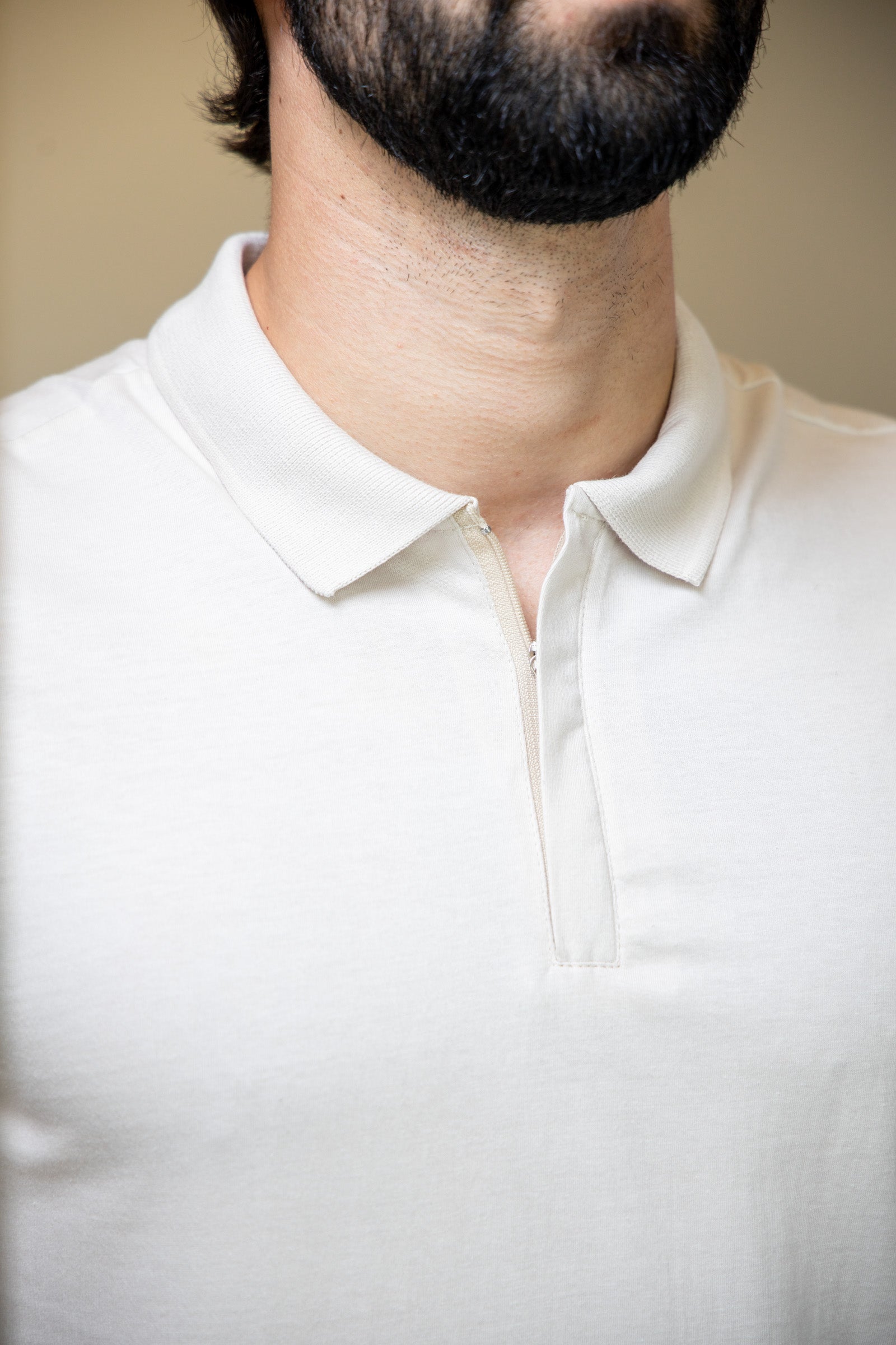 Camisa Polo Zíper - Bege