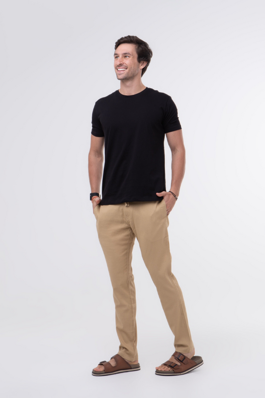Calça Linho Capri - Caqui