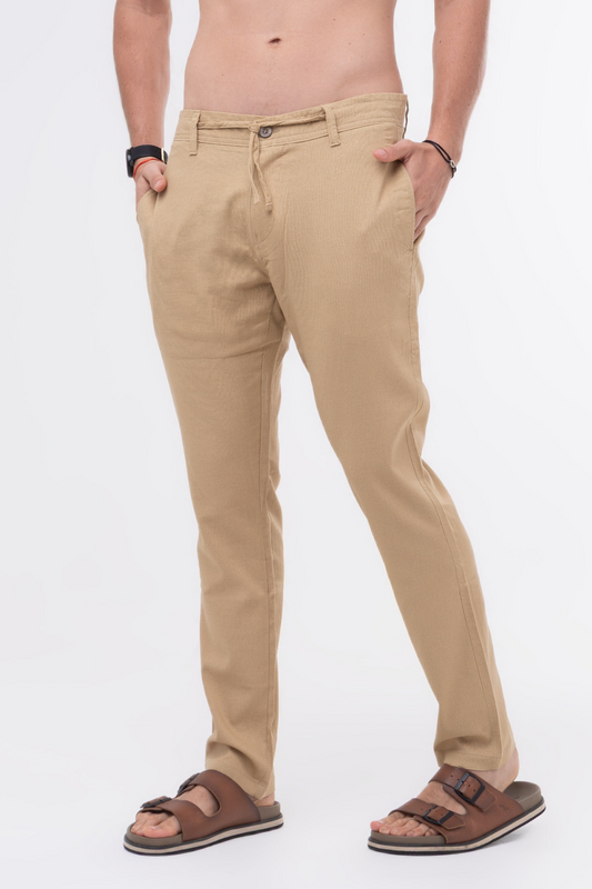 Calça Linho Capri - Caqui