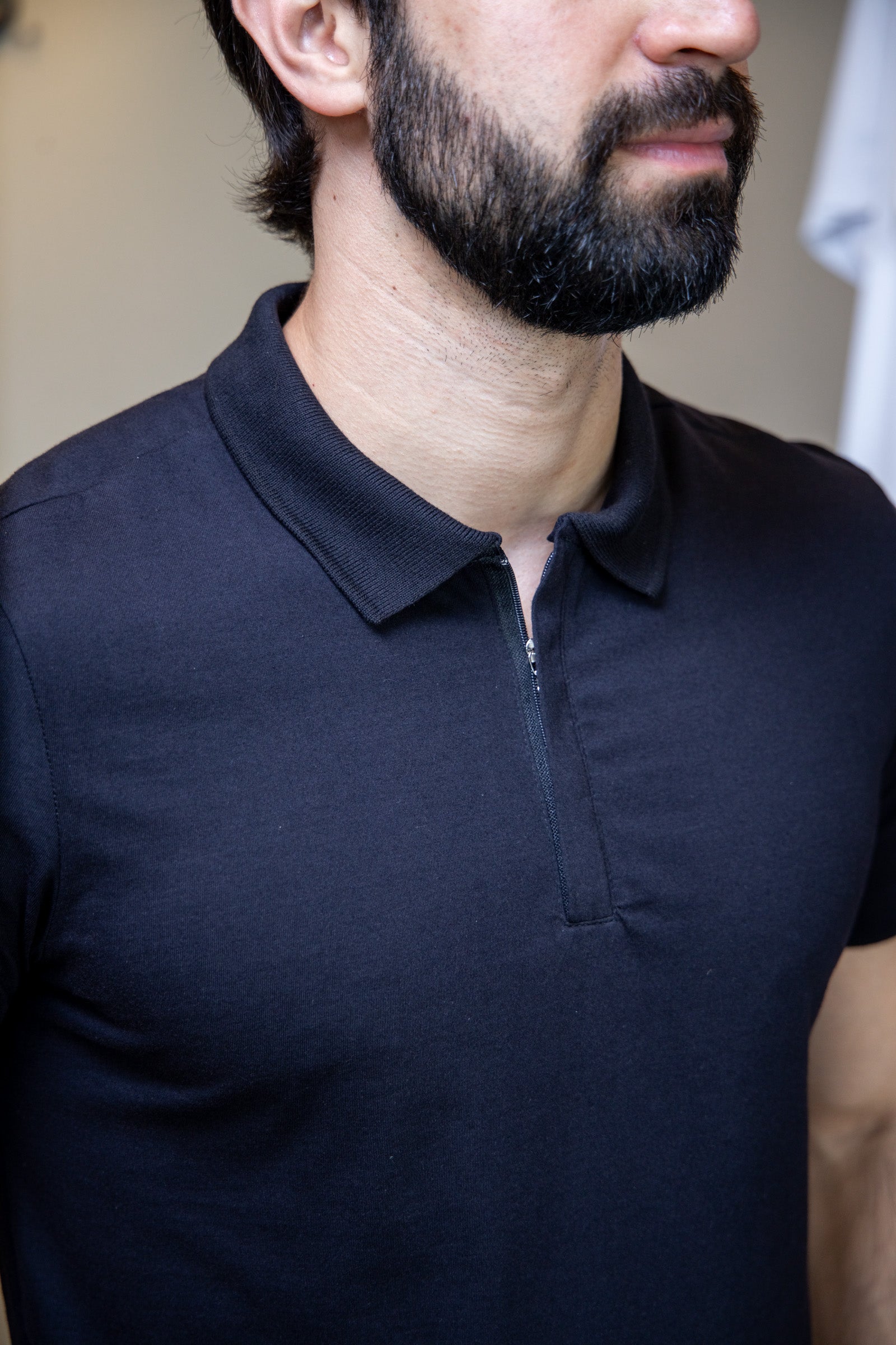 Camisa Polo Zíper - Preta
