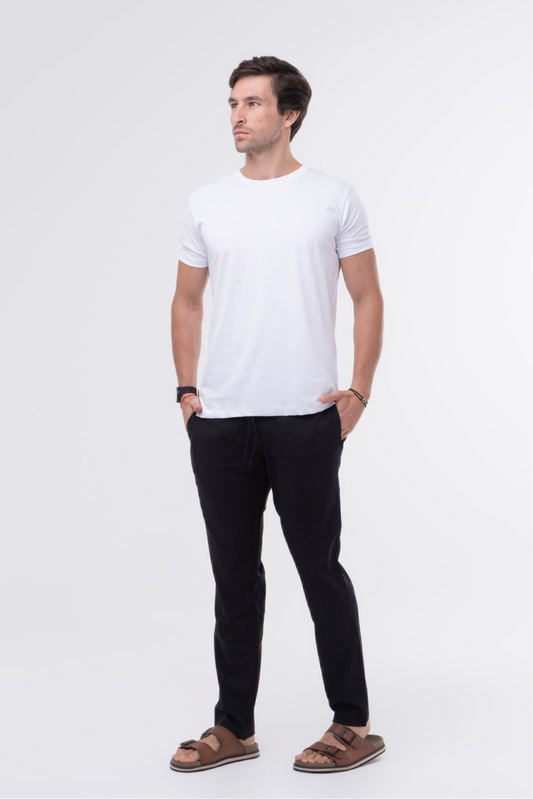Calça Linho Capri - Preta