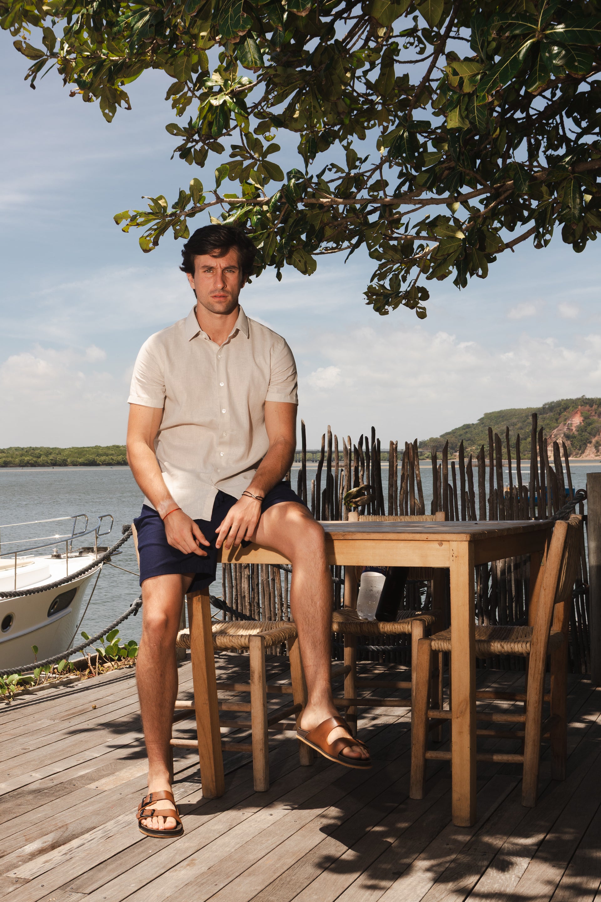 Camisa M/C Linho Premium - Bege