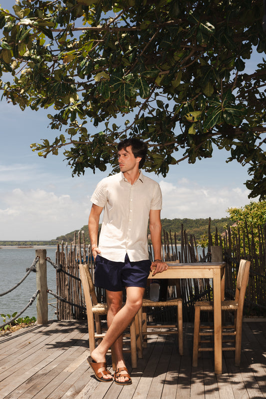 Camisa M/C Linho Premium - Bege