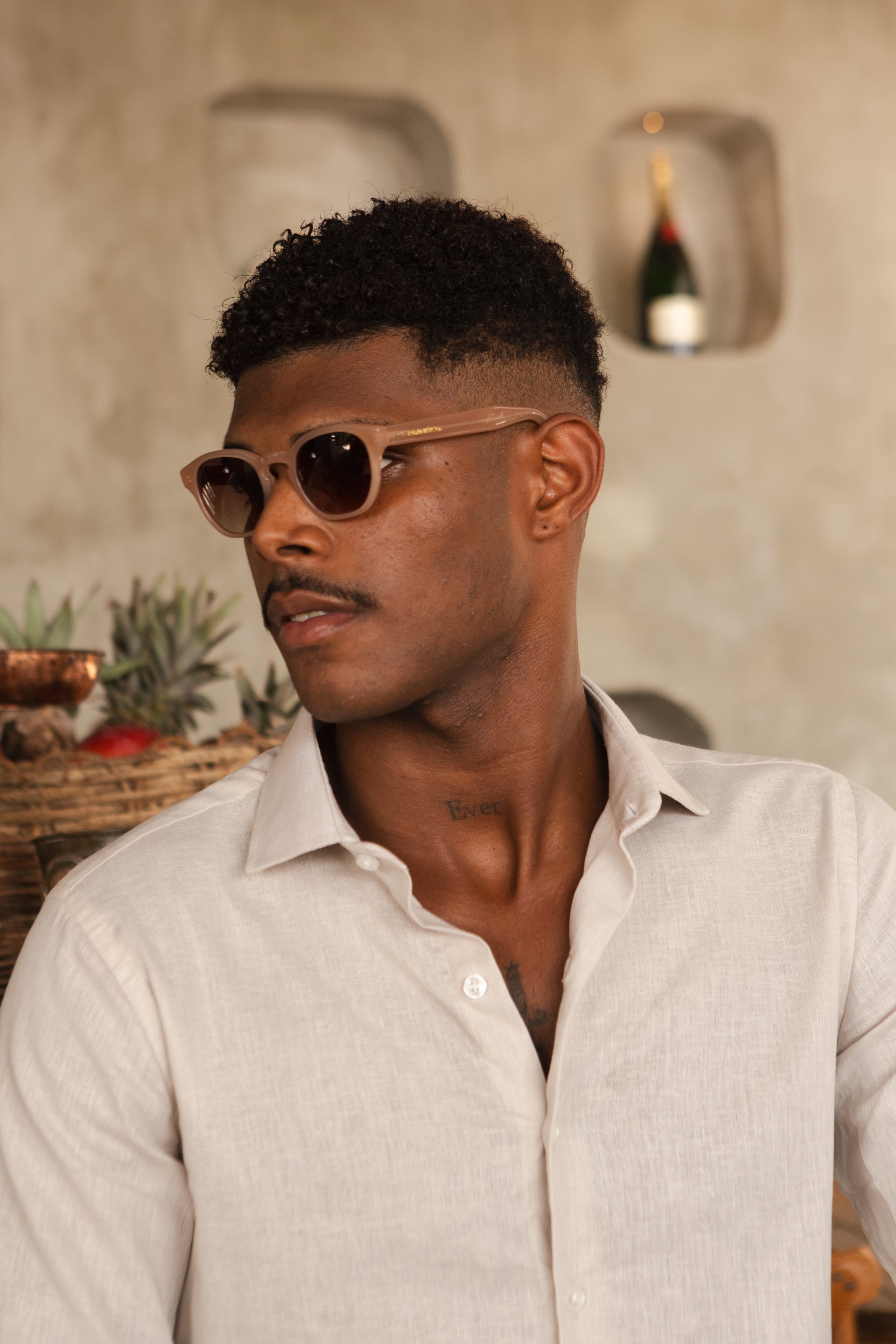 Camisa M/L Linho Premium - Bege