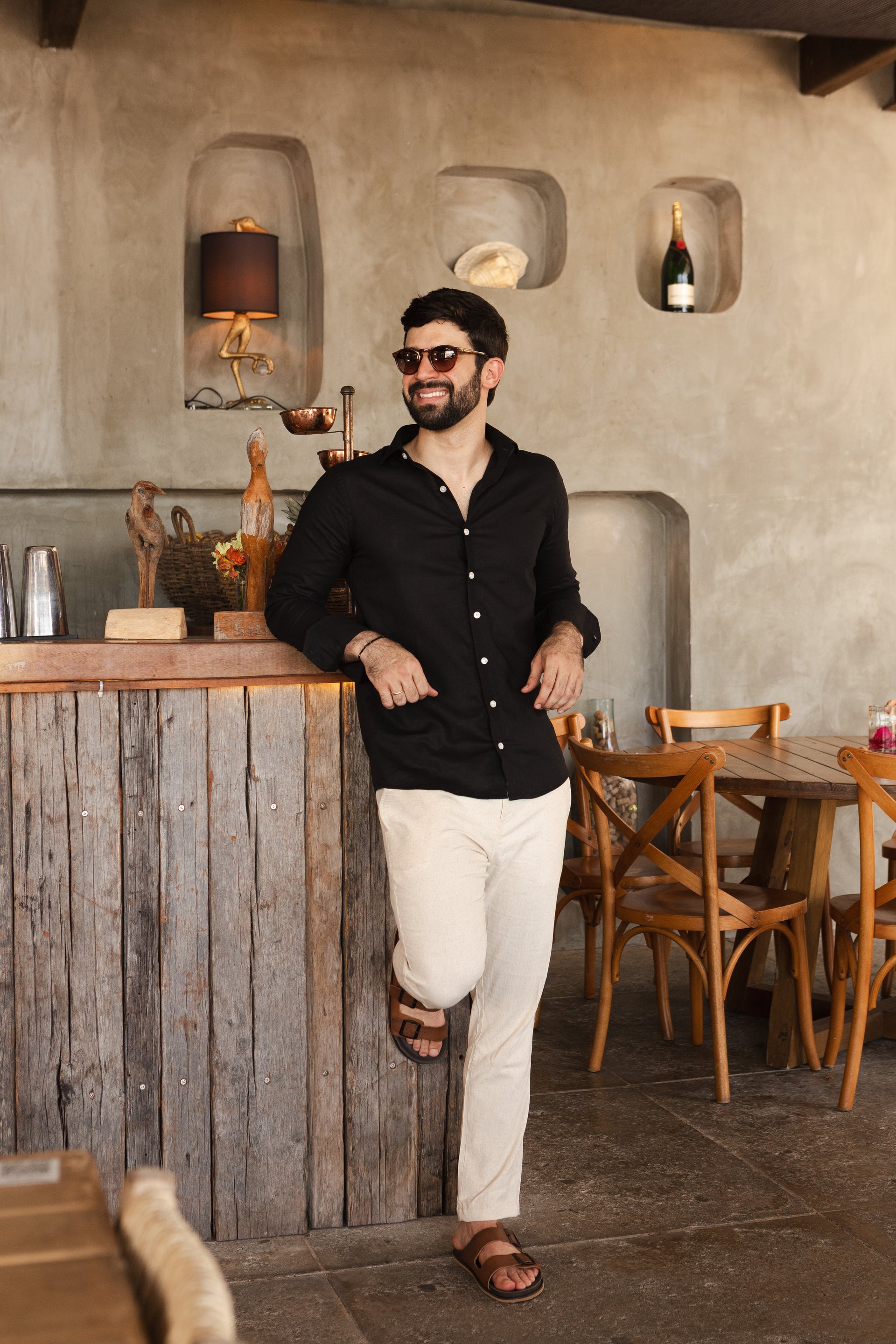 Camisa M/L Linho Premium - Preta