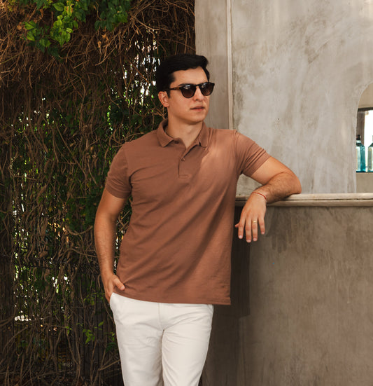 Camisa Polo Basic - Marrom