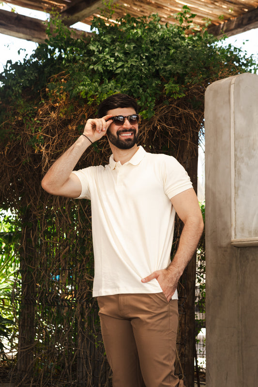 Camisa Polo Basic - Off White