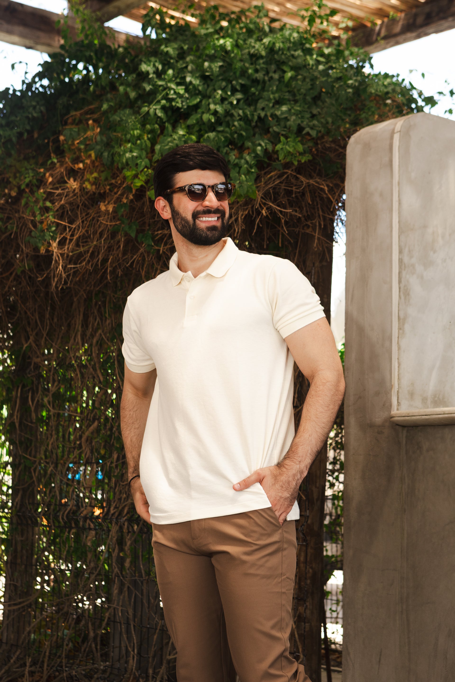 Camisa Polo Basic - Off White