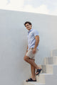 Camisa M/C Linho Premium - Azul Claro