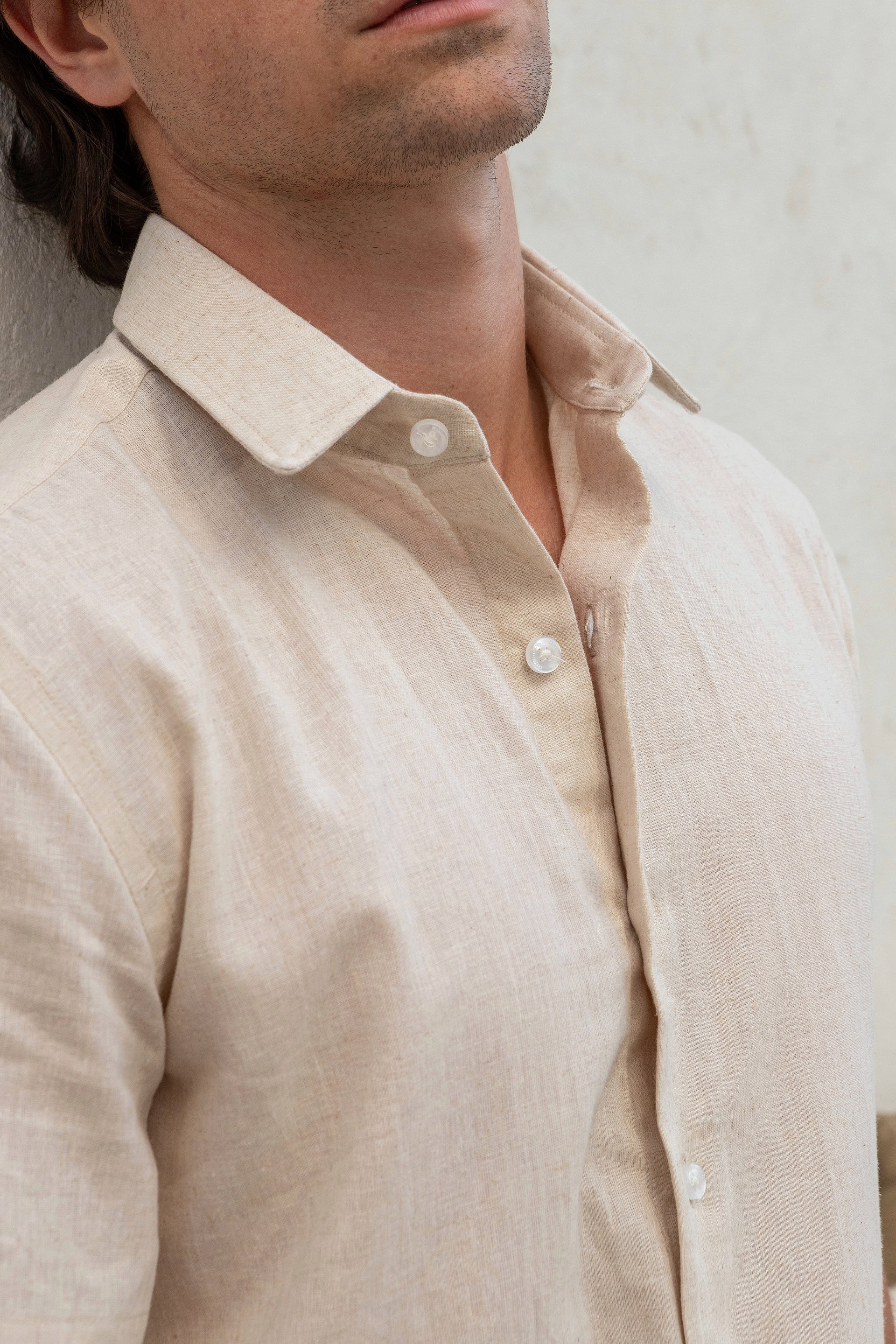 Camisa M/C Linho Premium - Natural