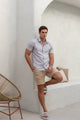 Camisa M/C Linho Premium - Cinza