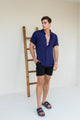 Camisa M/C Viscose - Marinho