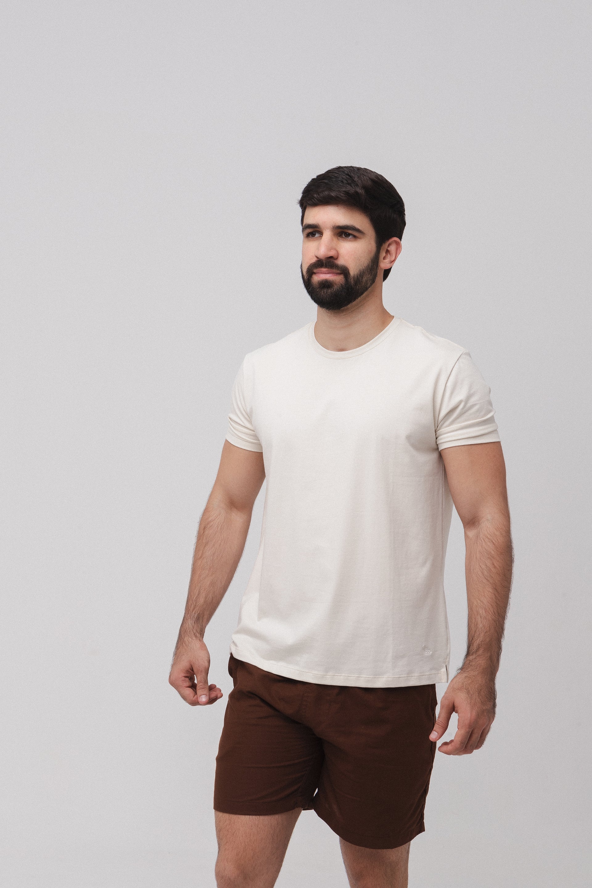 Short Linho c/ Elastano - Marrom