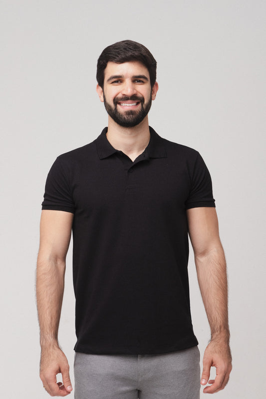 Camisa Polo Basic - Preta
