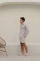 Camisa M/L Linho Premium - Cinza