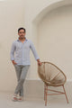 Camisa M/L Linho Premium - Azul Claro