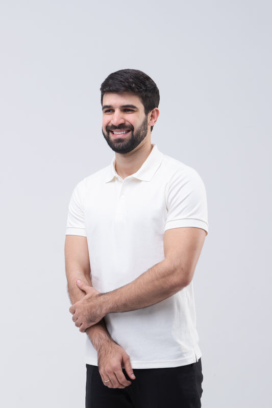 Camisa Polo Gold - Off White