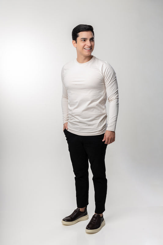 Camiseta M/L Cotton - Bege