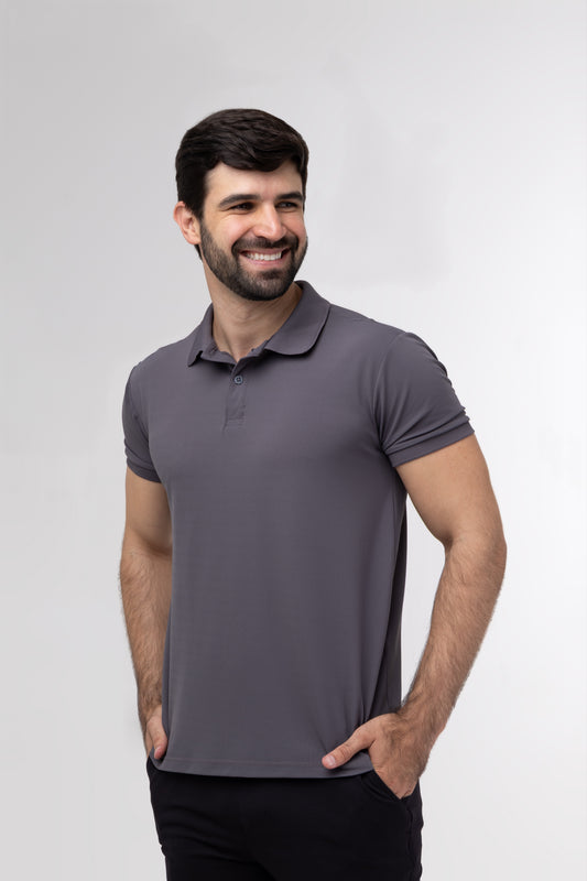 Camisa Polo Tech - Chumbo