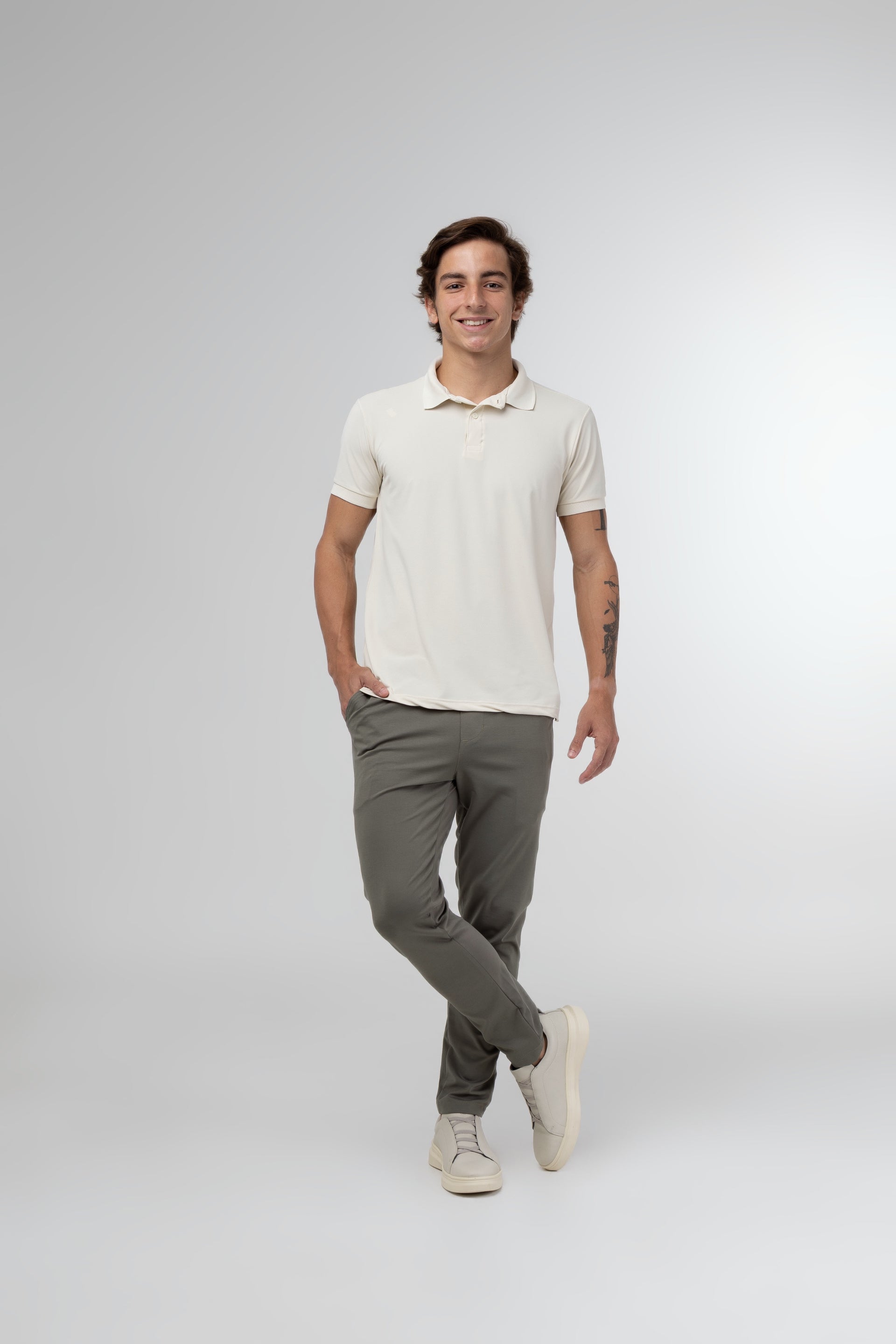 Camisa Polo Tech - Off White