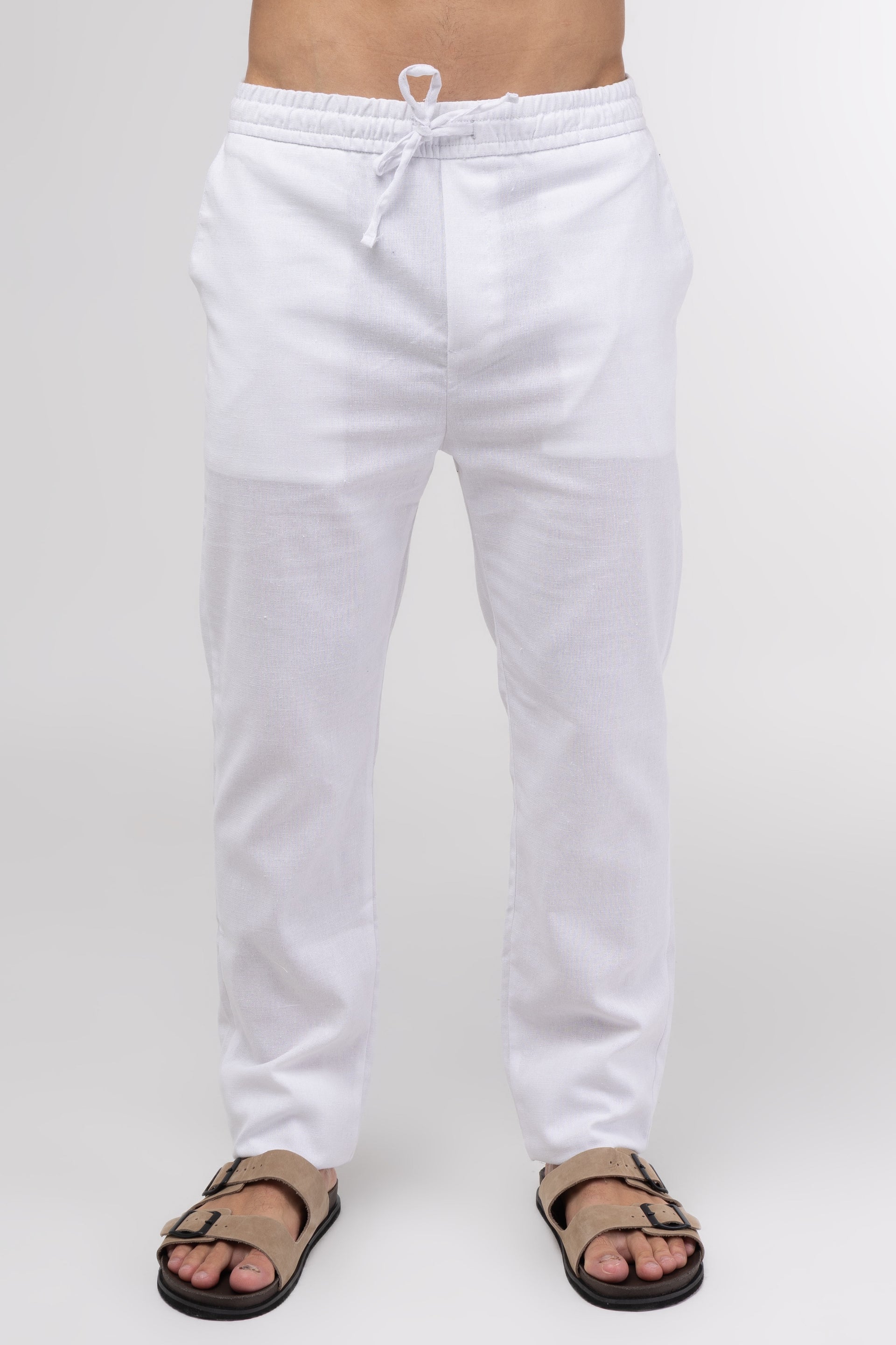 Calça Linho Elástico - Branco