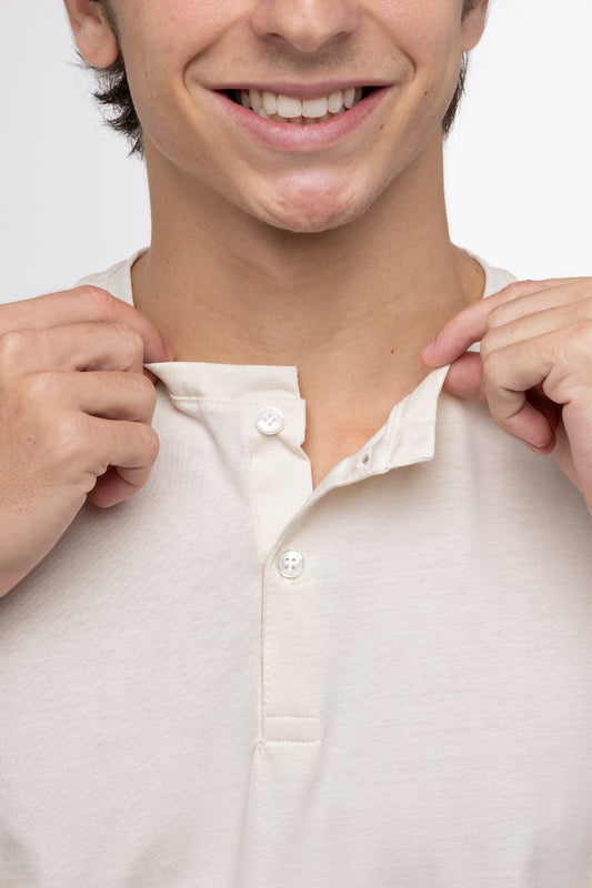 Camiseta Henley - Off White