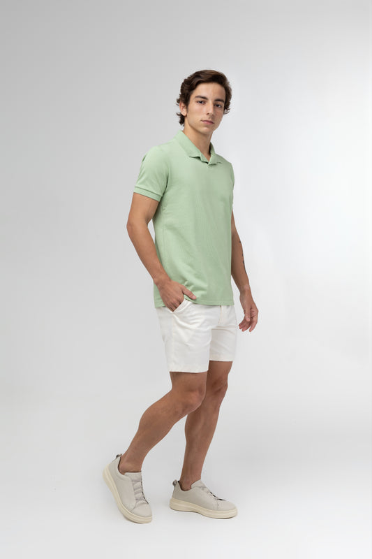 Camisa Polo Gola V - Verde Claro