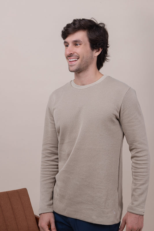 Camiseta M/L Bloom - Bege