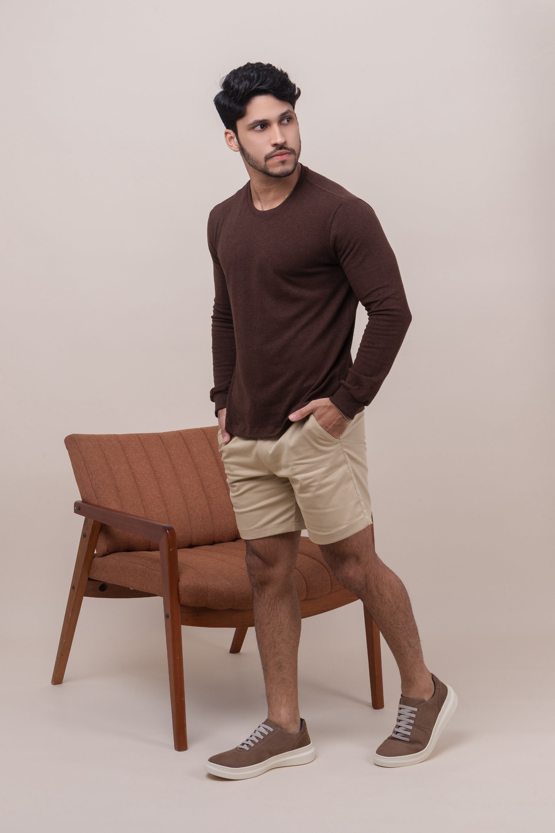 Camiseta M/L Viena - Marrom